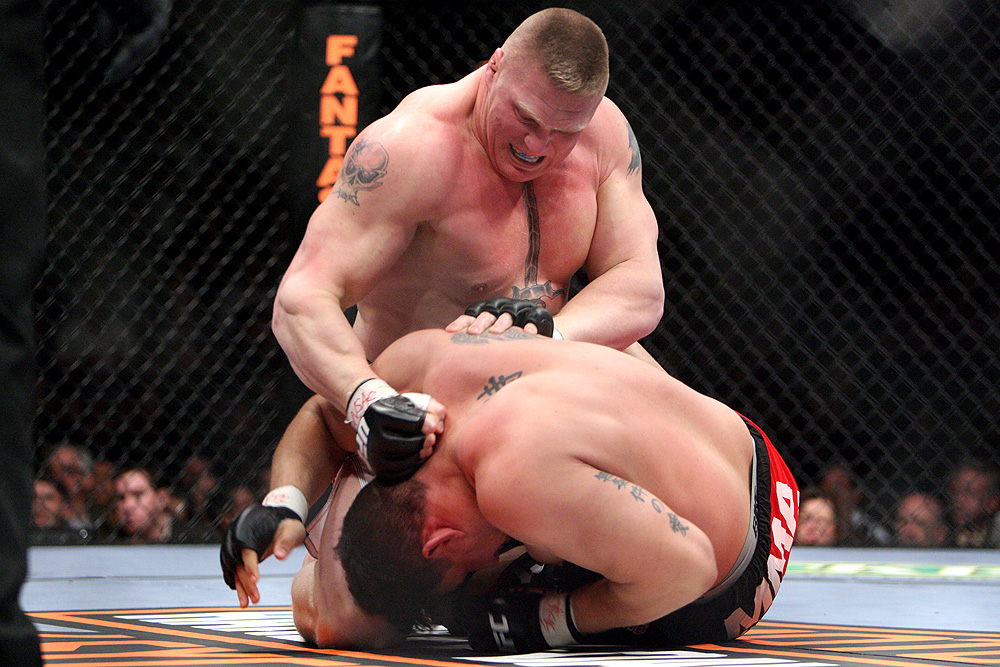 Brock Lesnar vs. Frank Mir (UFC 81) at MGM Grand, Las Vegas, NV, 2008. 